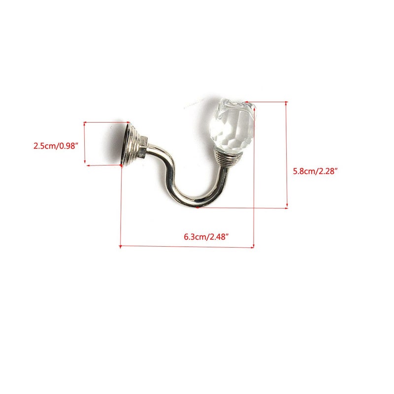 yueton Pack of 2 Vintage Crystal Rose Pattern Wall Curtain Hook Coat Hat Handbags Towel Single Hook Wall Mount Hanger - Image 2